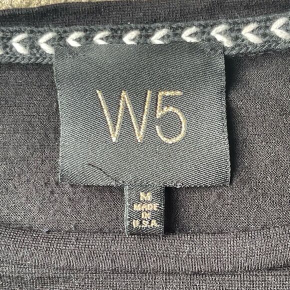 Anthropologie W5 Bell Sleeve Knit Black Top Size M Bohemian Loose Casual - Picture 4 of 8